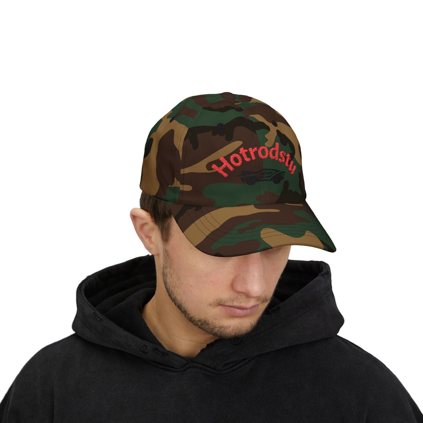 Classic Dad Cap with Hotrod Design - Trendy Adjustable Hat for Dads, Father's Day Gift, Casual Outings, Summer Accessories, Stylish Headwear